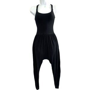 IMBODHI Women Hareem Crossback Tank Yoga Sleeveless Jumpsuit Sz XS Black 47-25